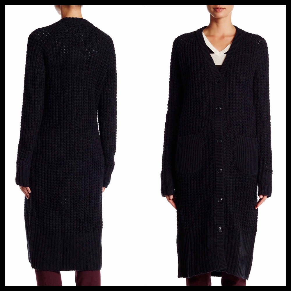 LANDS' END LONG CASHMERE BLEND CARDIGAN COAT - Picture 3 of 7
